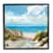 Stupell Industries Coastal Path to Beach Nautical Grass Cloudy Summer Sky in Black Frame Wall Art
